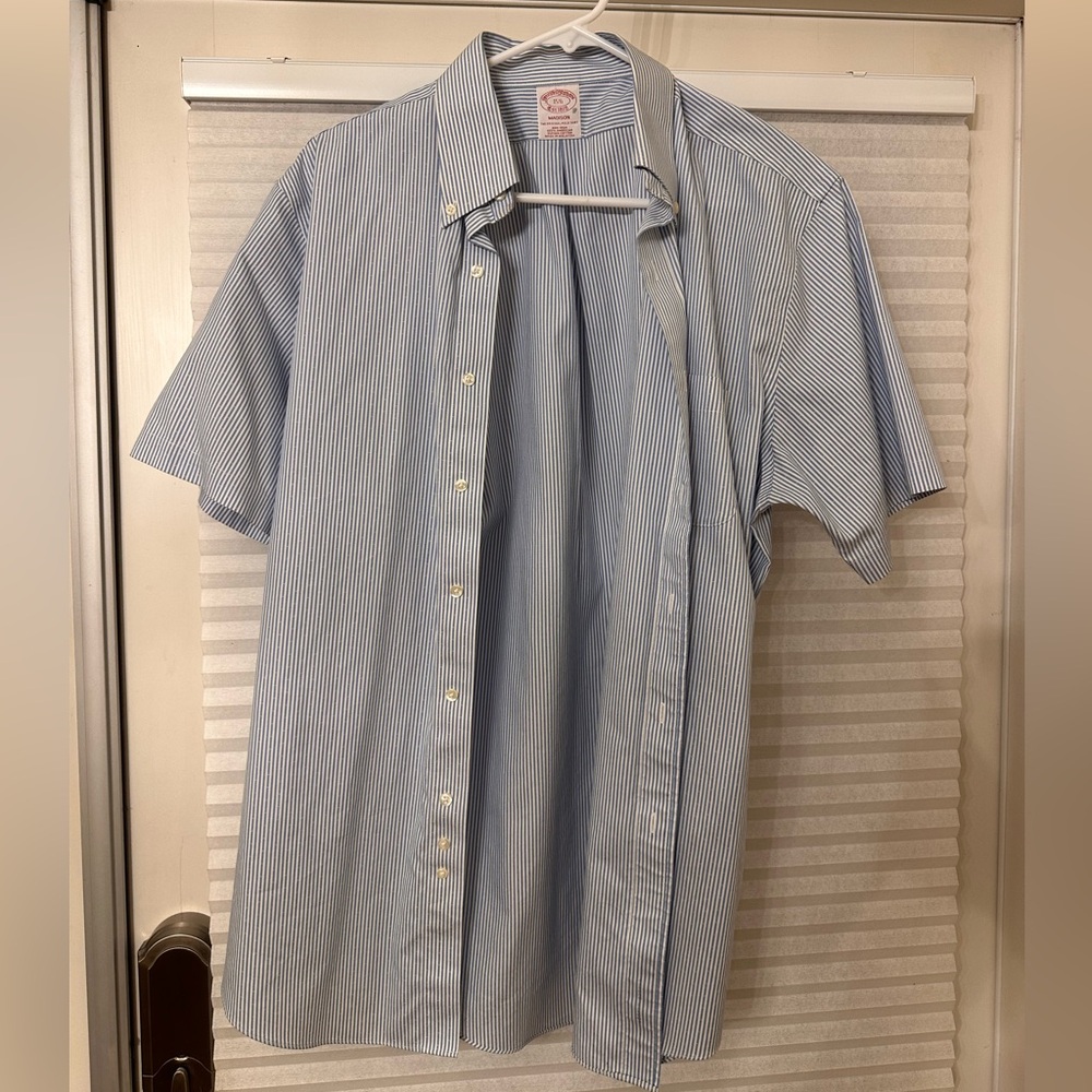 Brooks Brothers Supima® Cotton Button Down Collar Mini Stripe Dress Shirt